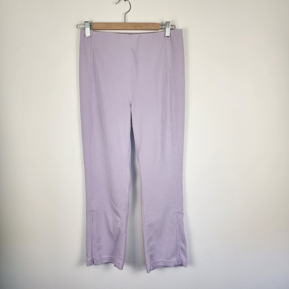 Lululemon Pants Ribbed Softstreme Zip High-Rise Flare‎ Cropped Lavender Size 8 - Picture 1 of 8
